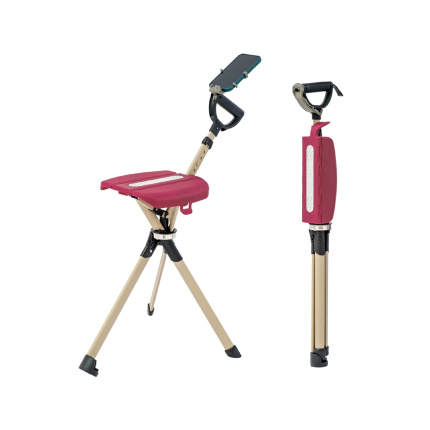 Ta-Da Chair Series 2 PRO Tripod Seat Cane (Claret Red)